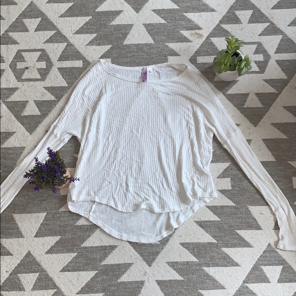 White waffle long sleeve